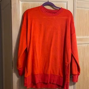 Orange-red oversized sweater